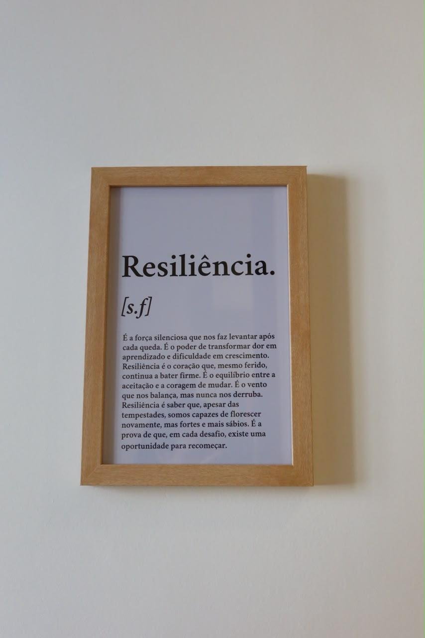 Quadro decorativo com o significado da palavra Resiliência